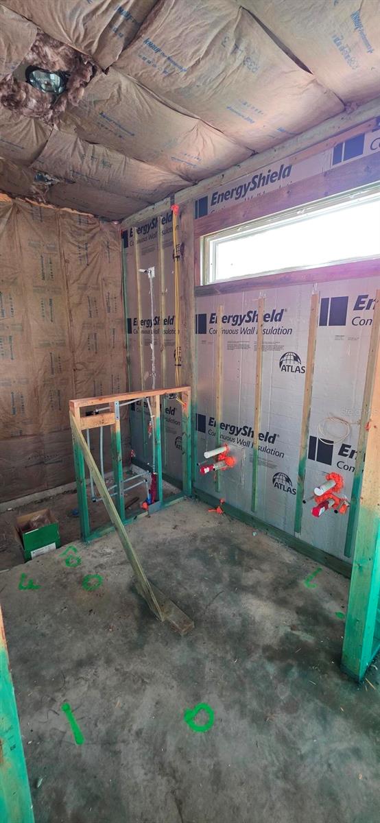Primary bath shower, frameless glass enclosure included
