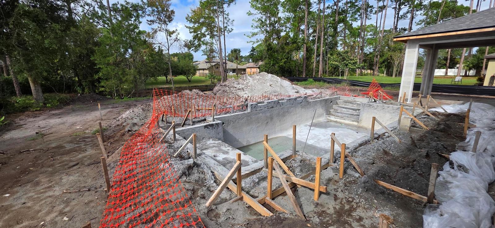 Huge backyard with resort style saltwater pool