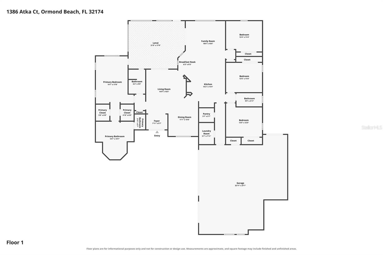1386 ATKA CT. COURT, Ormond Beach, FL 32174