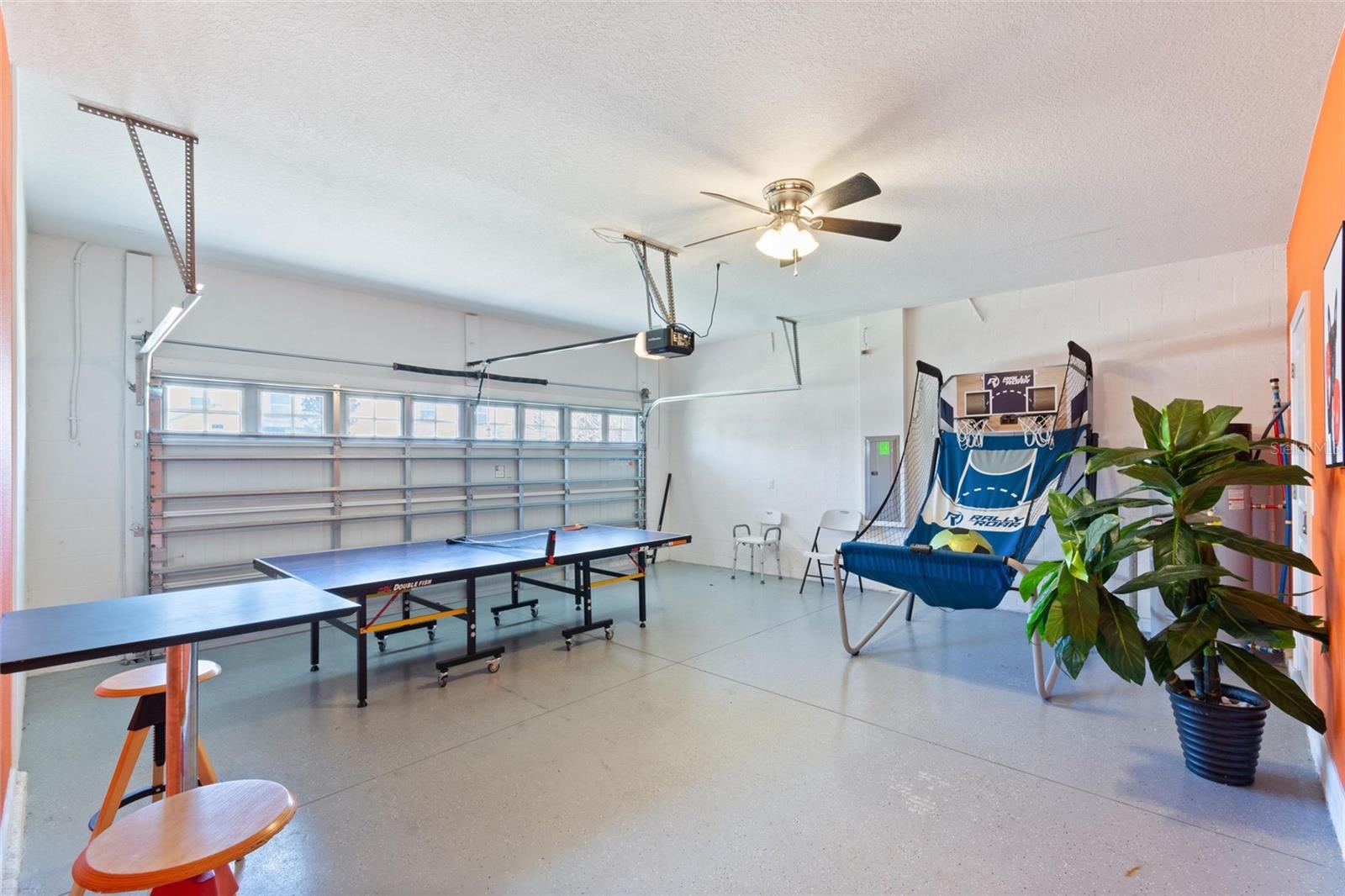Game room in garage