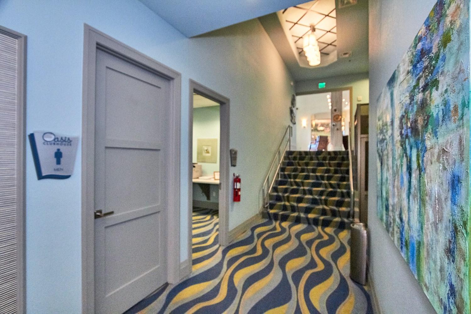 Hallway to more amenities