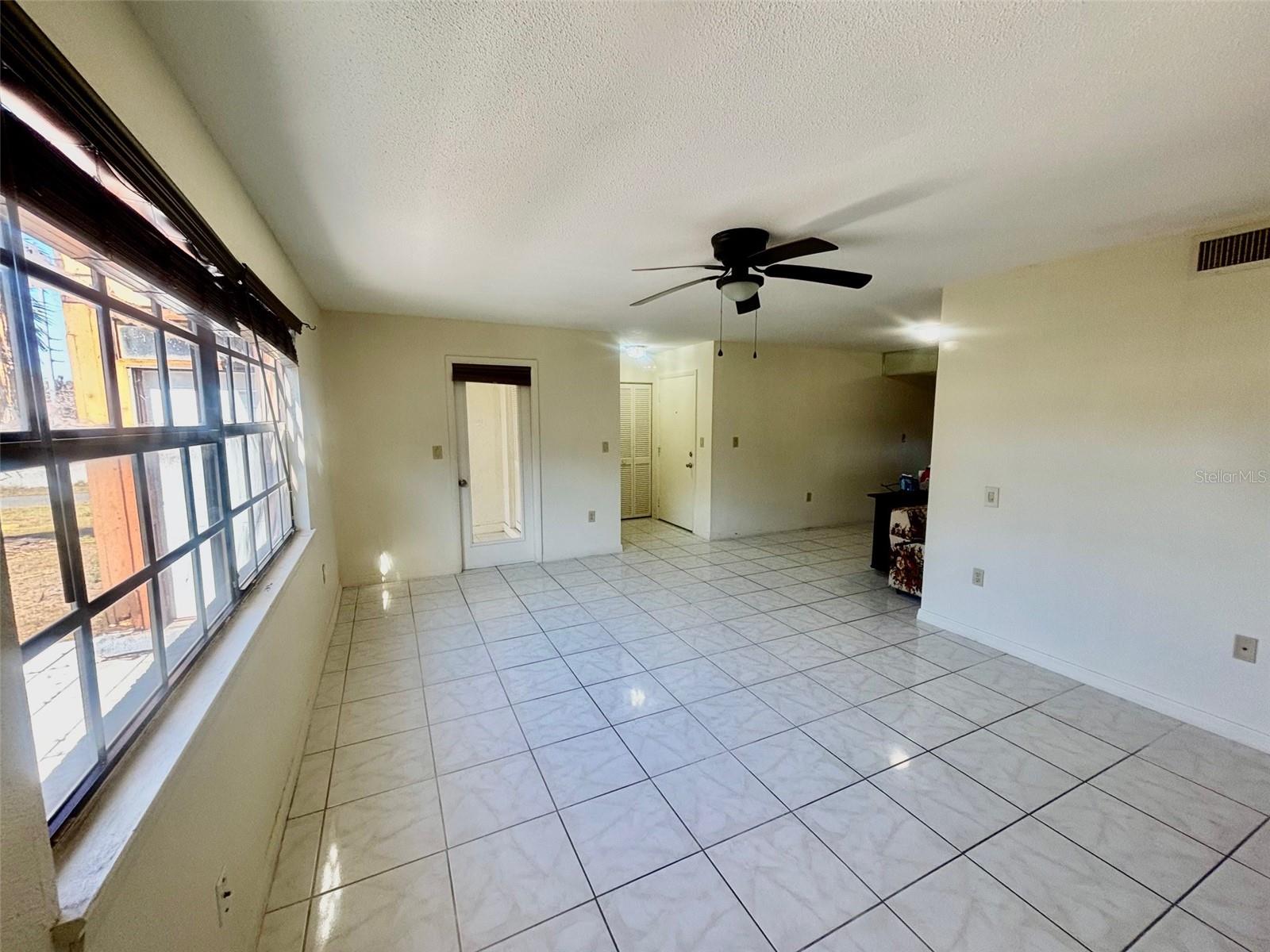 View from the living room to the dining room.