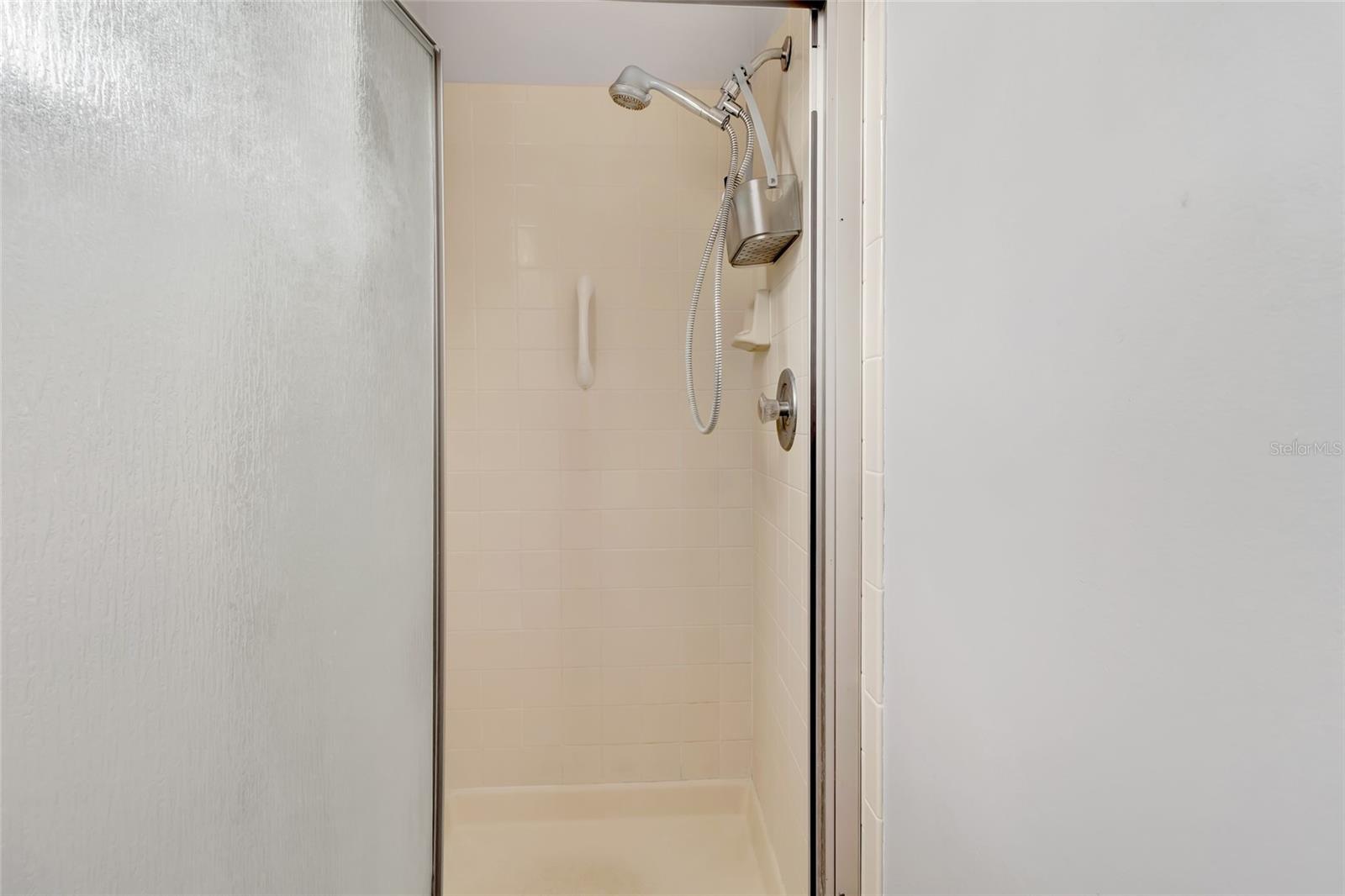Step in shower in the Primary bedroom