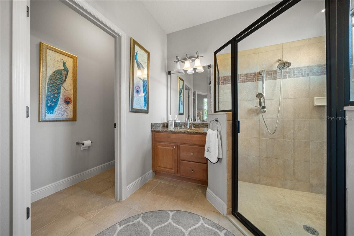Large Walk-in Shower w/ Separate Water Room