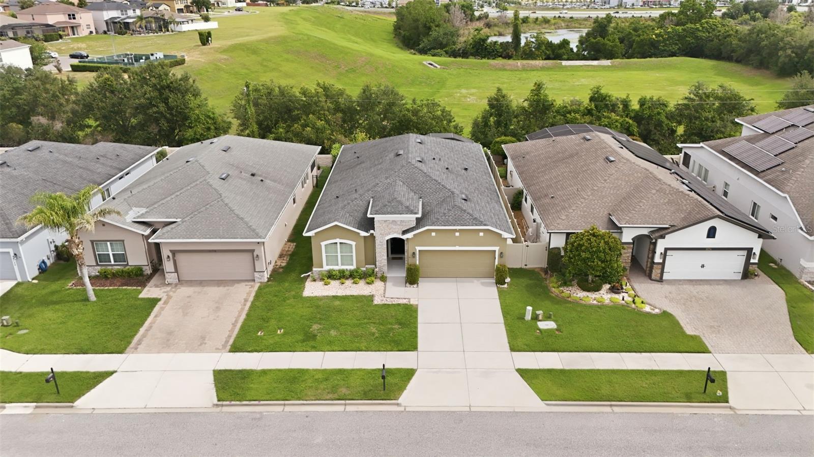Aerial front view of home