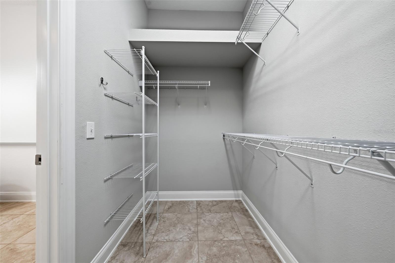 Spacious walk-in closet in Primary bathroom