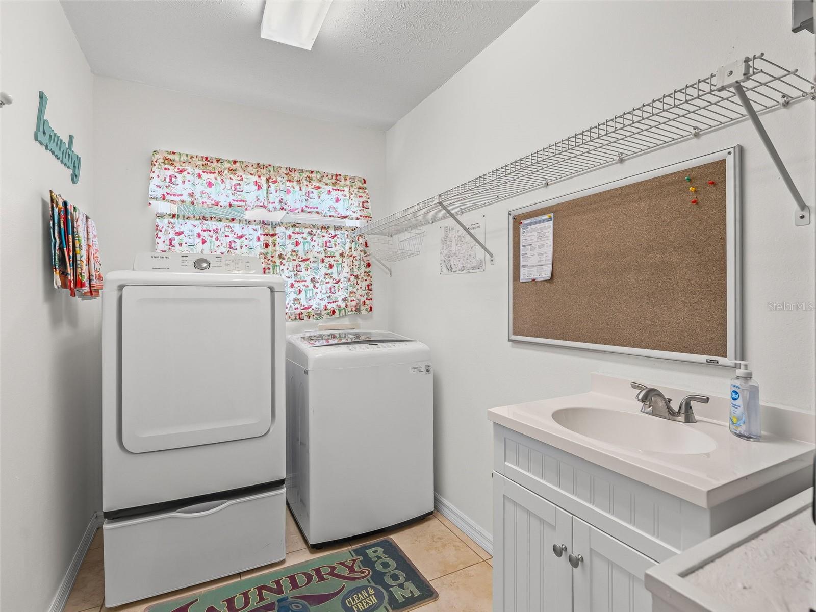 Laundry room with utility vanity
