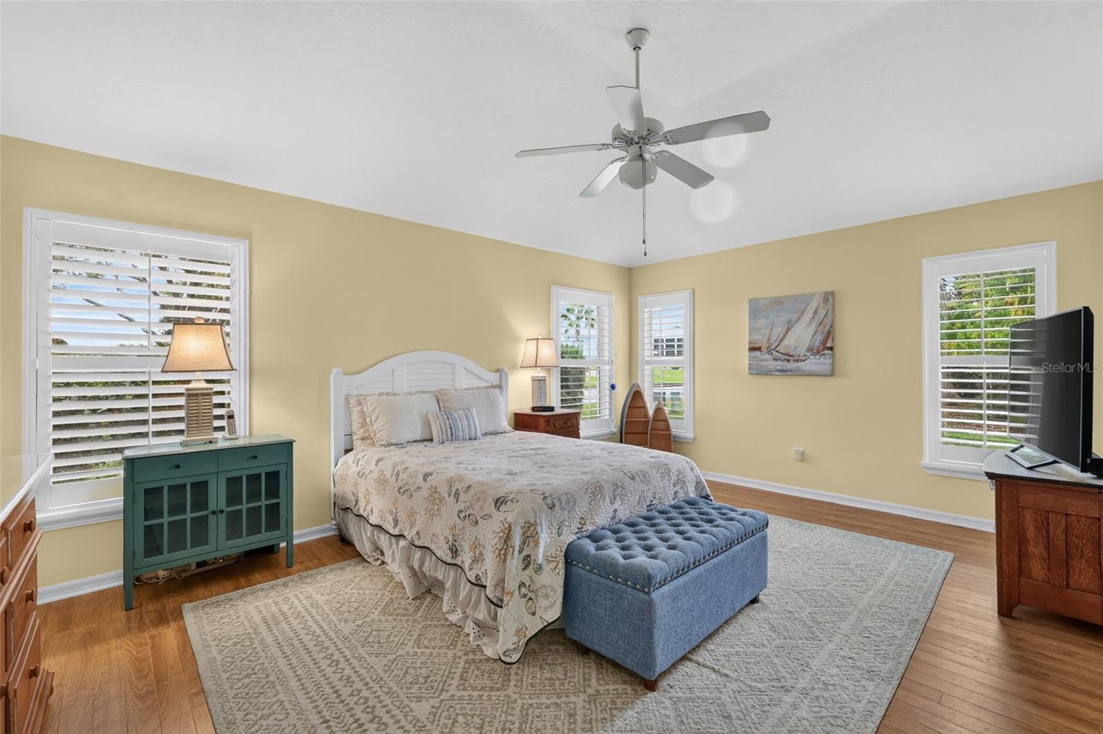 Primary bedroom with large walk in closet