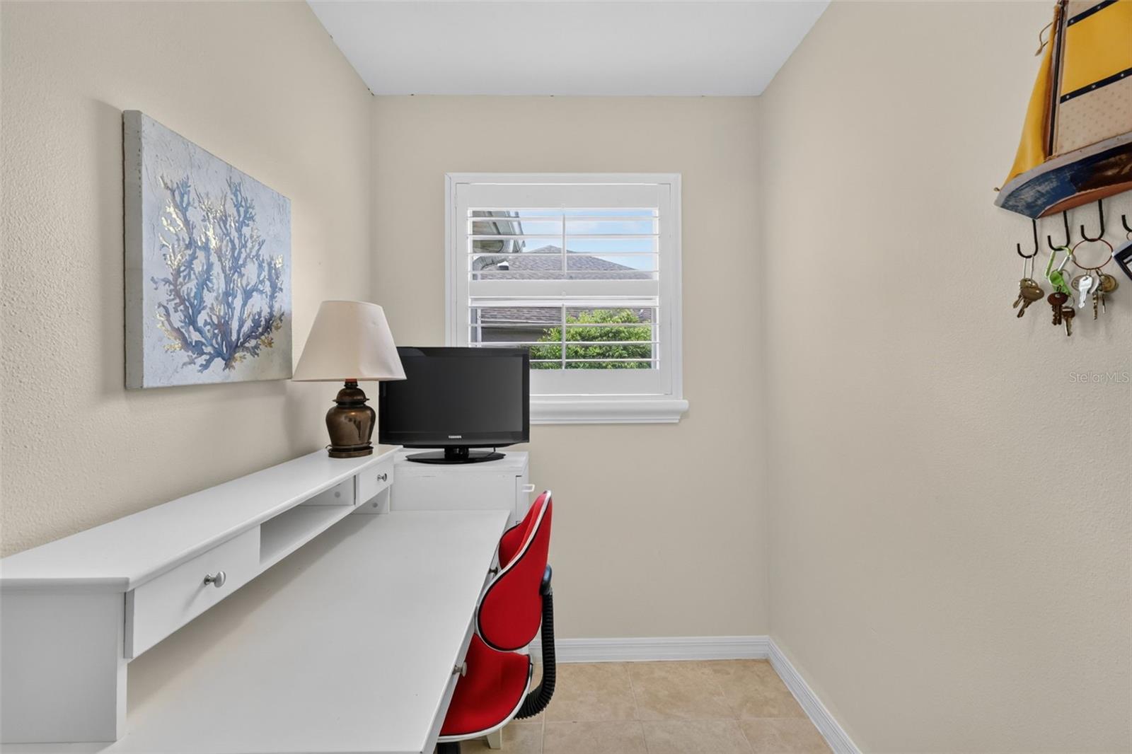 Desk area within the laundry room