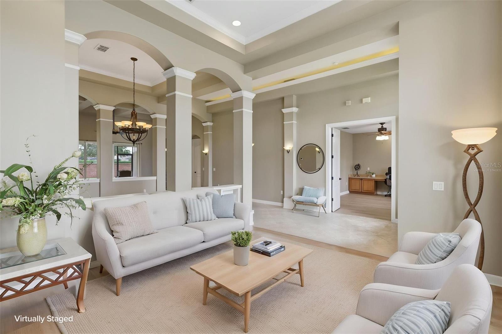 Front living room virtually staged
