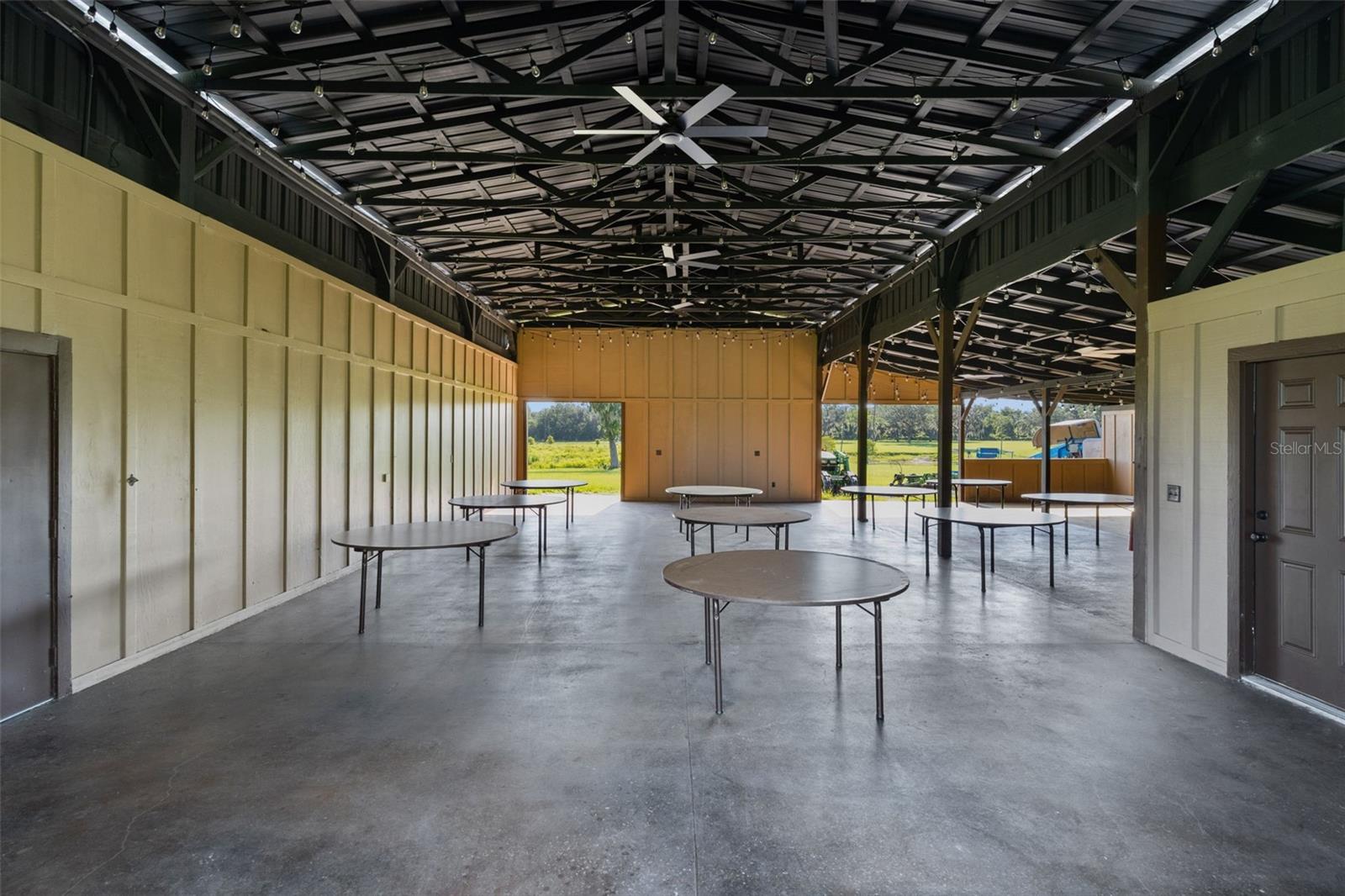 Inside barn
