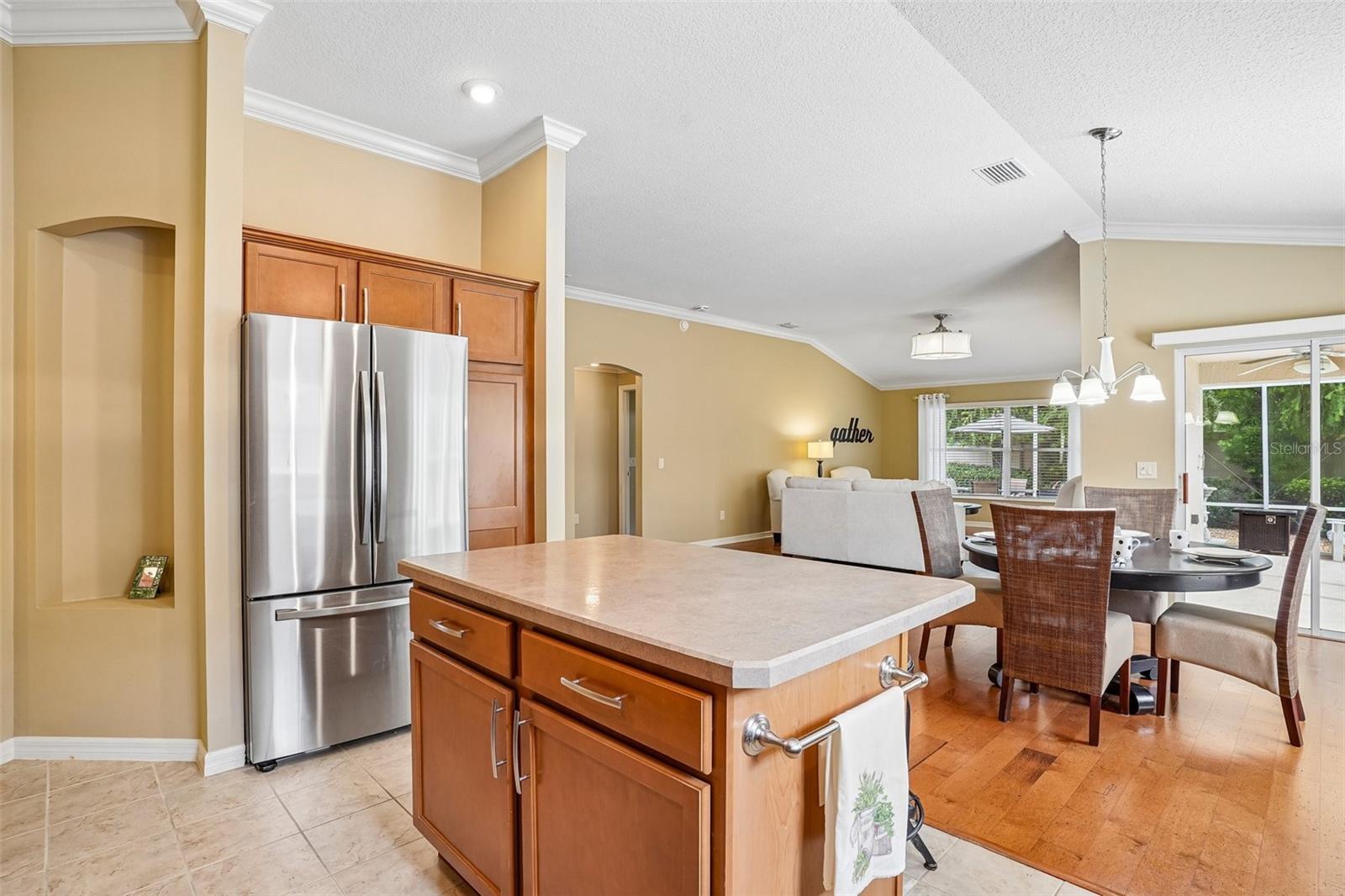 Kitchen Island into Dining Room