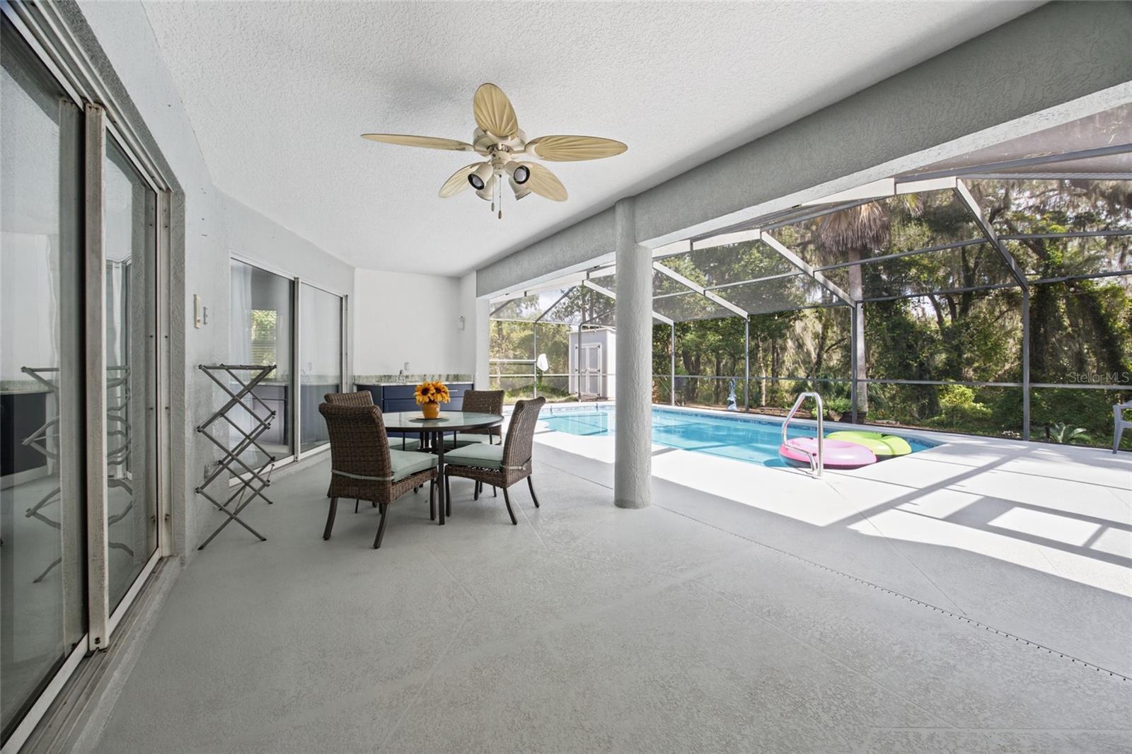 View to Lanai and Pool from Dinette