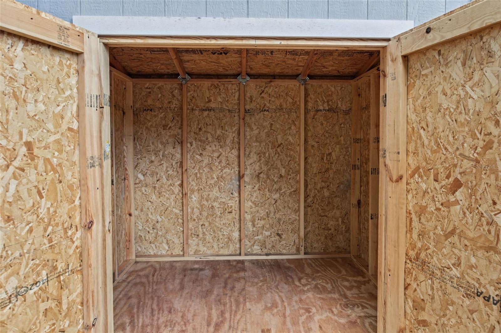 Interior storage shed