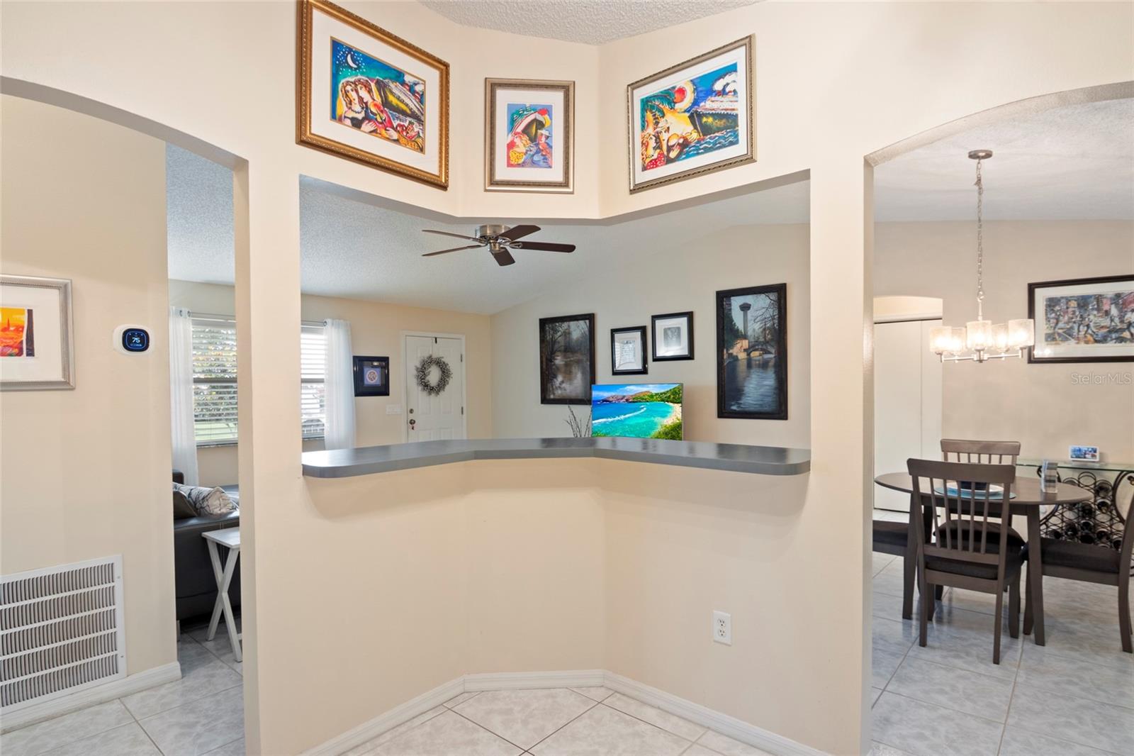 Open Bar Area from Kitchen to Living/Dining Areas