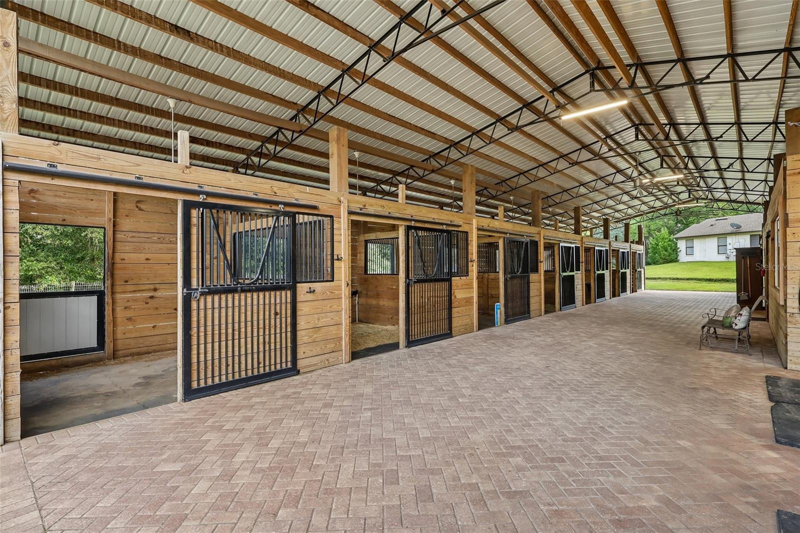 Inside barn