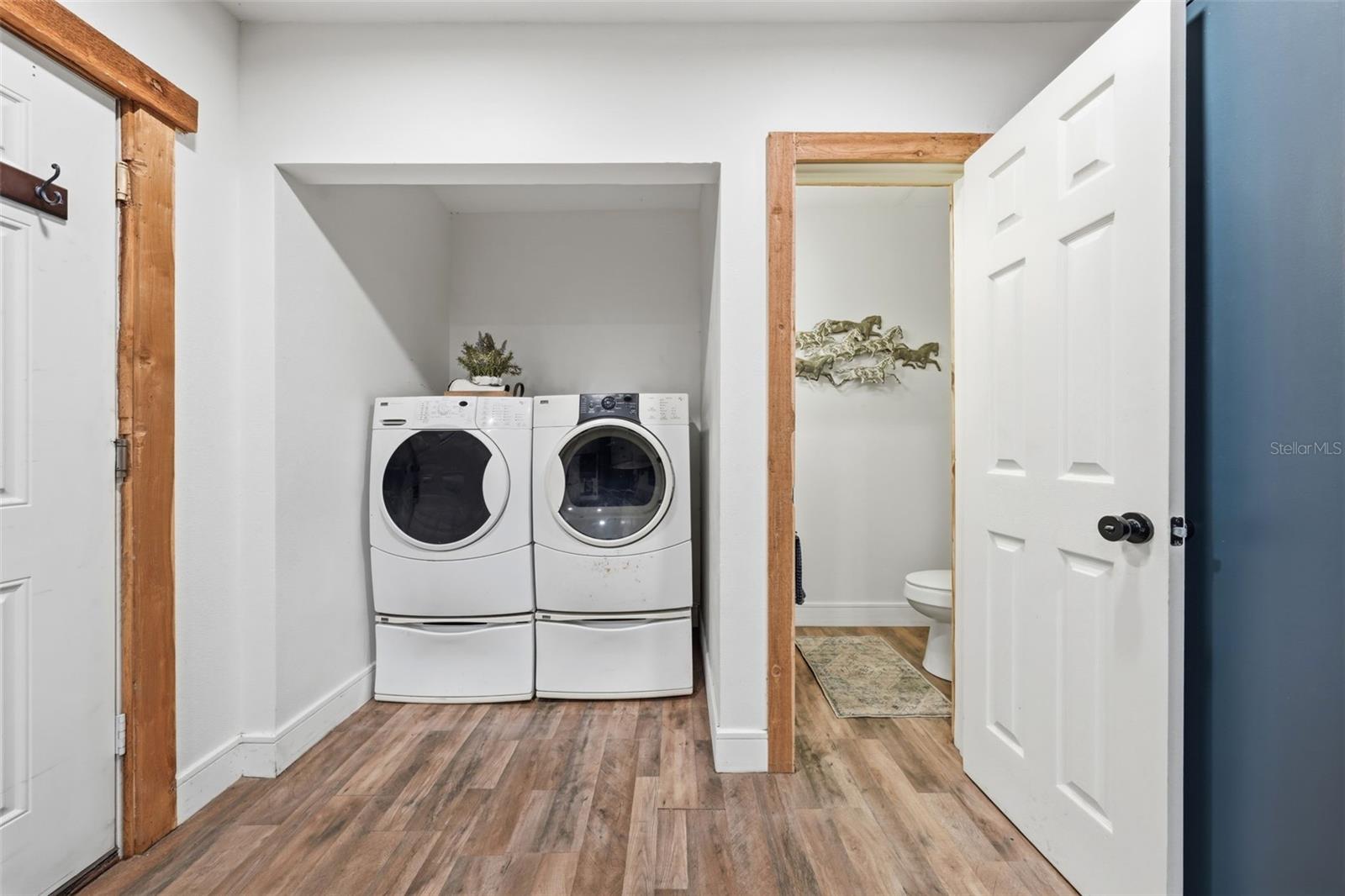 Inside tack room with bathroom