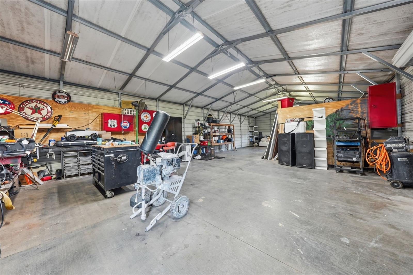 Inside garage
