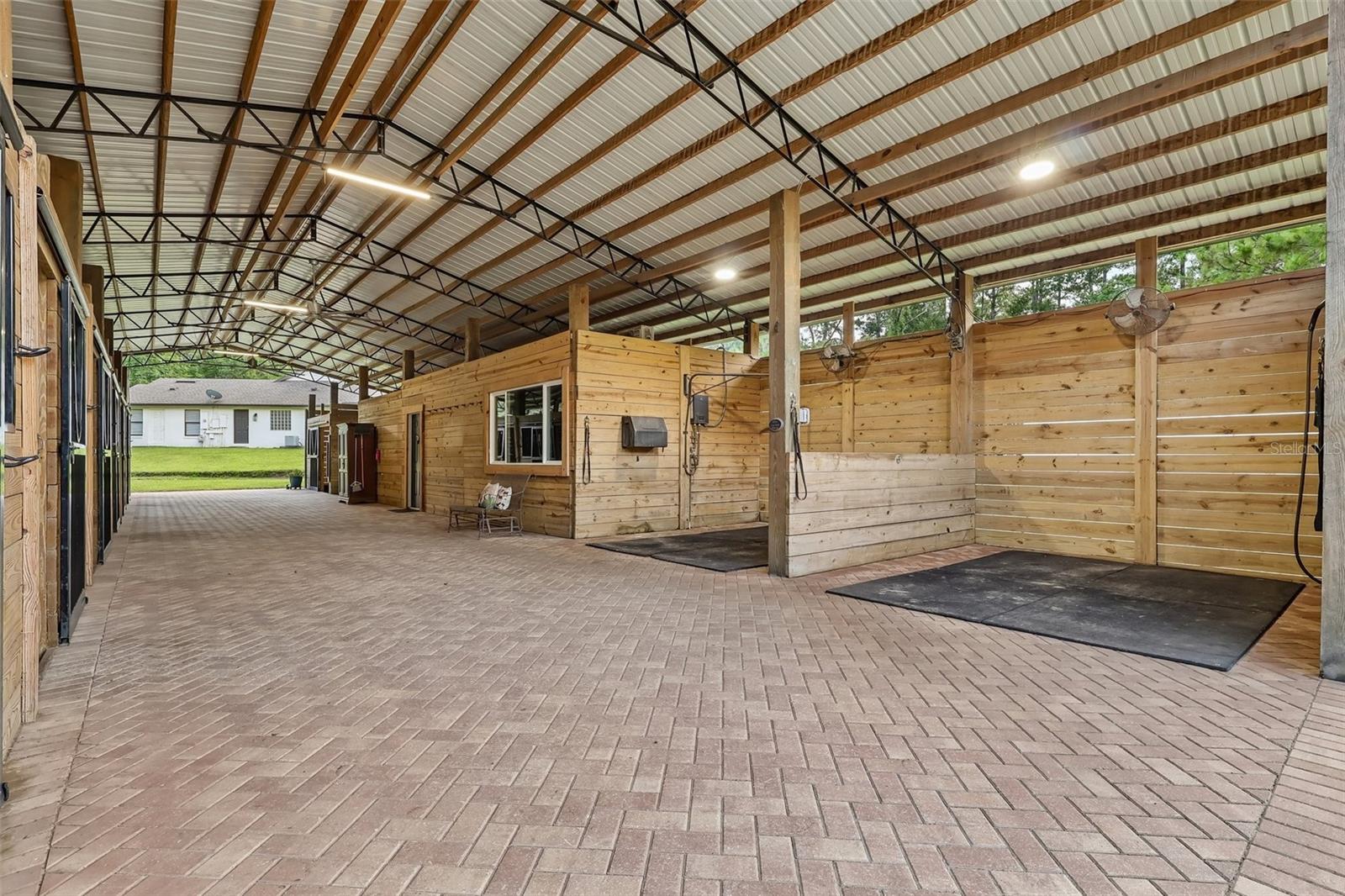 inside barn