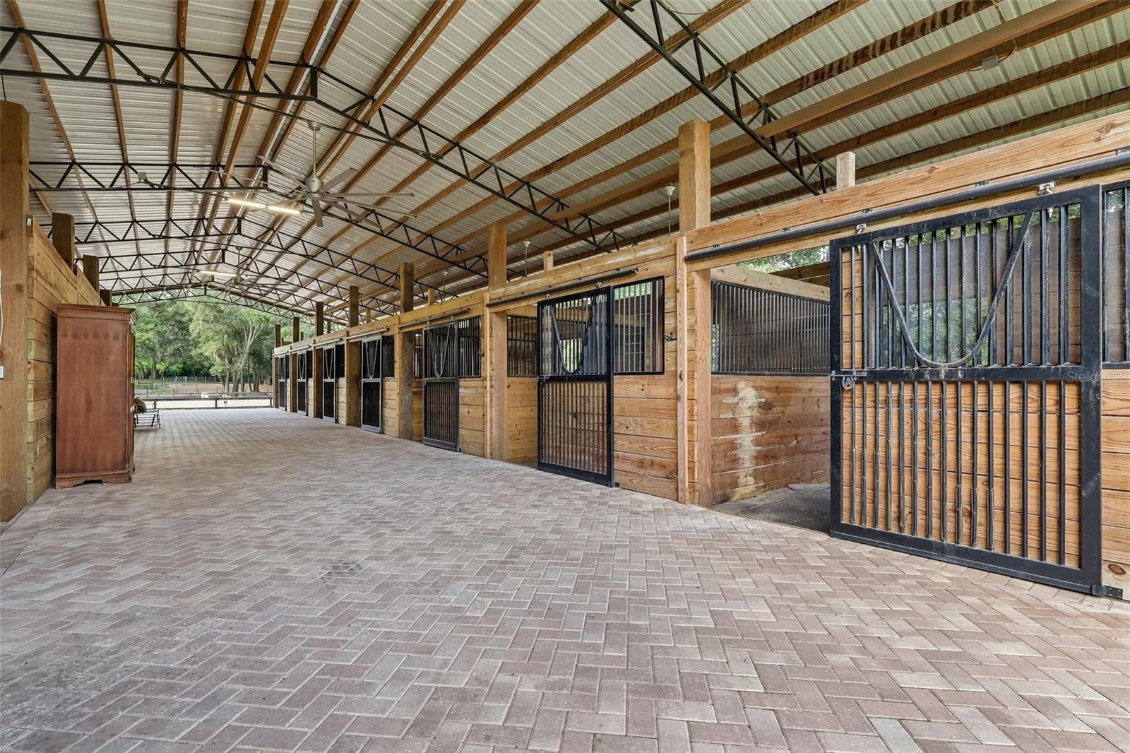 inside barn