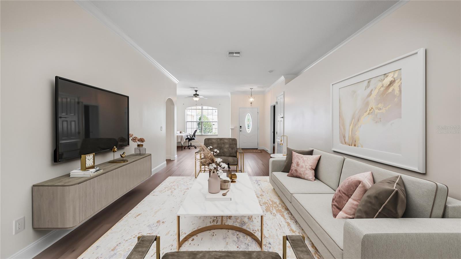 Formal living room virtually staged version 3