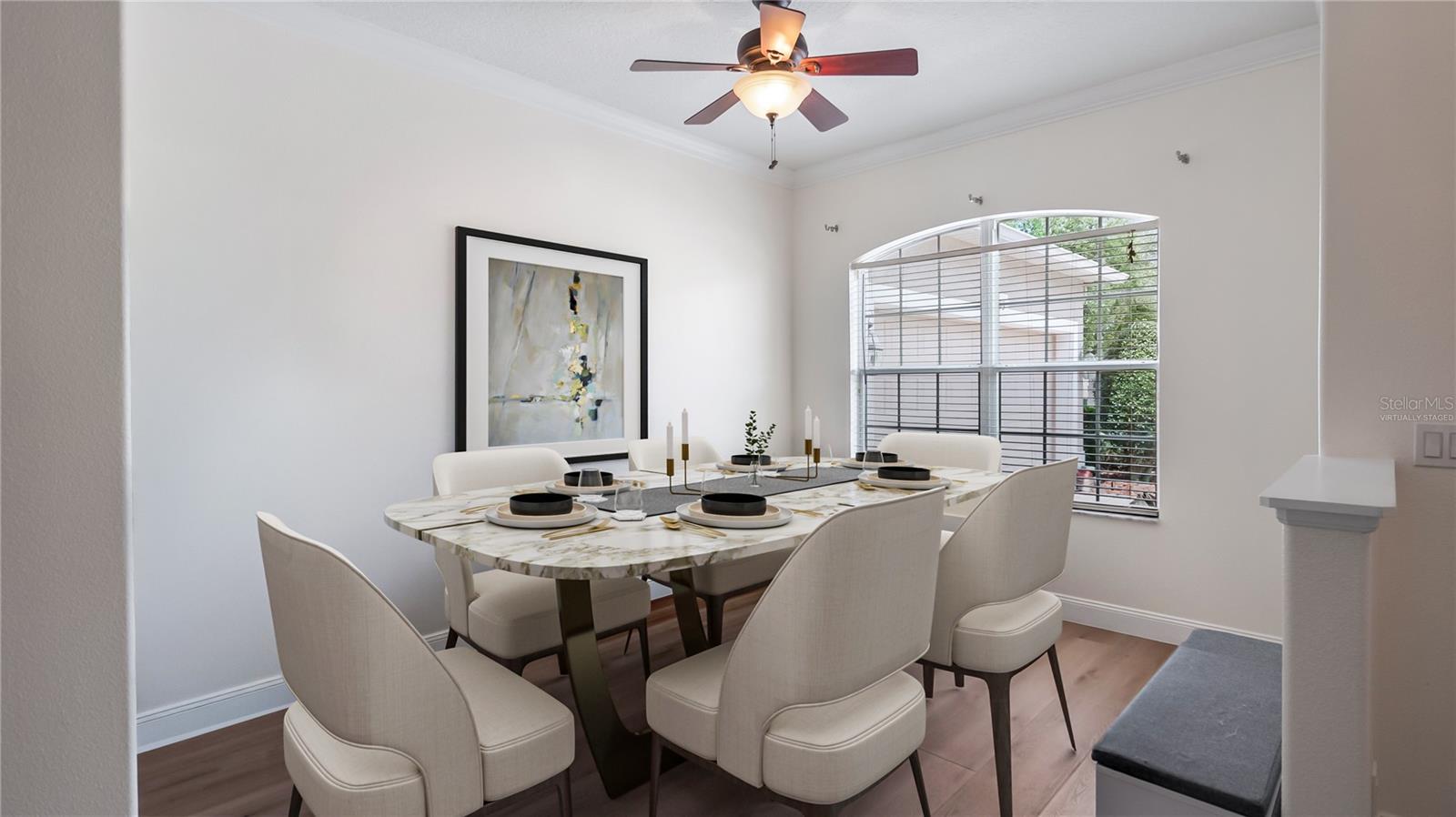 Dining room virtually staged