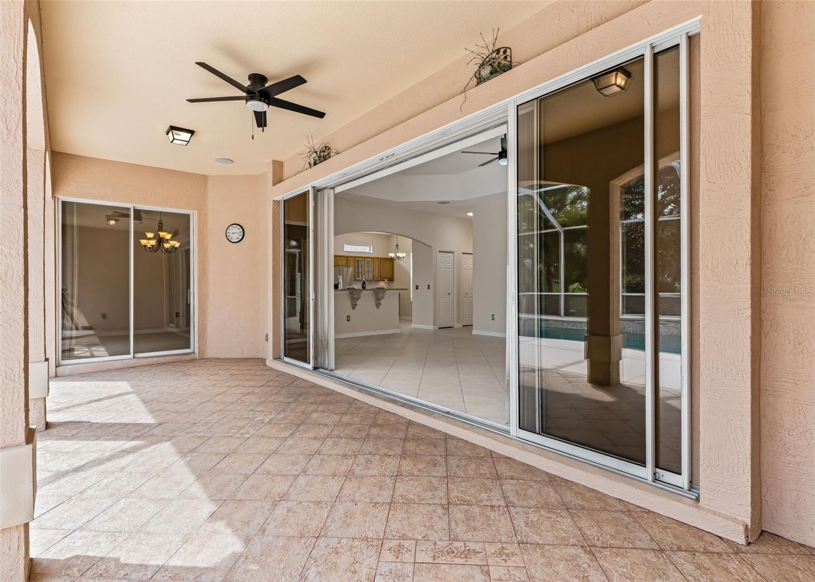 Sliders to pool area