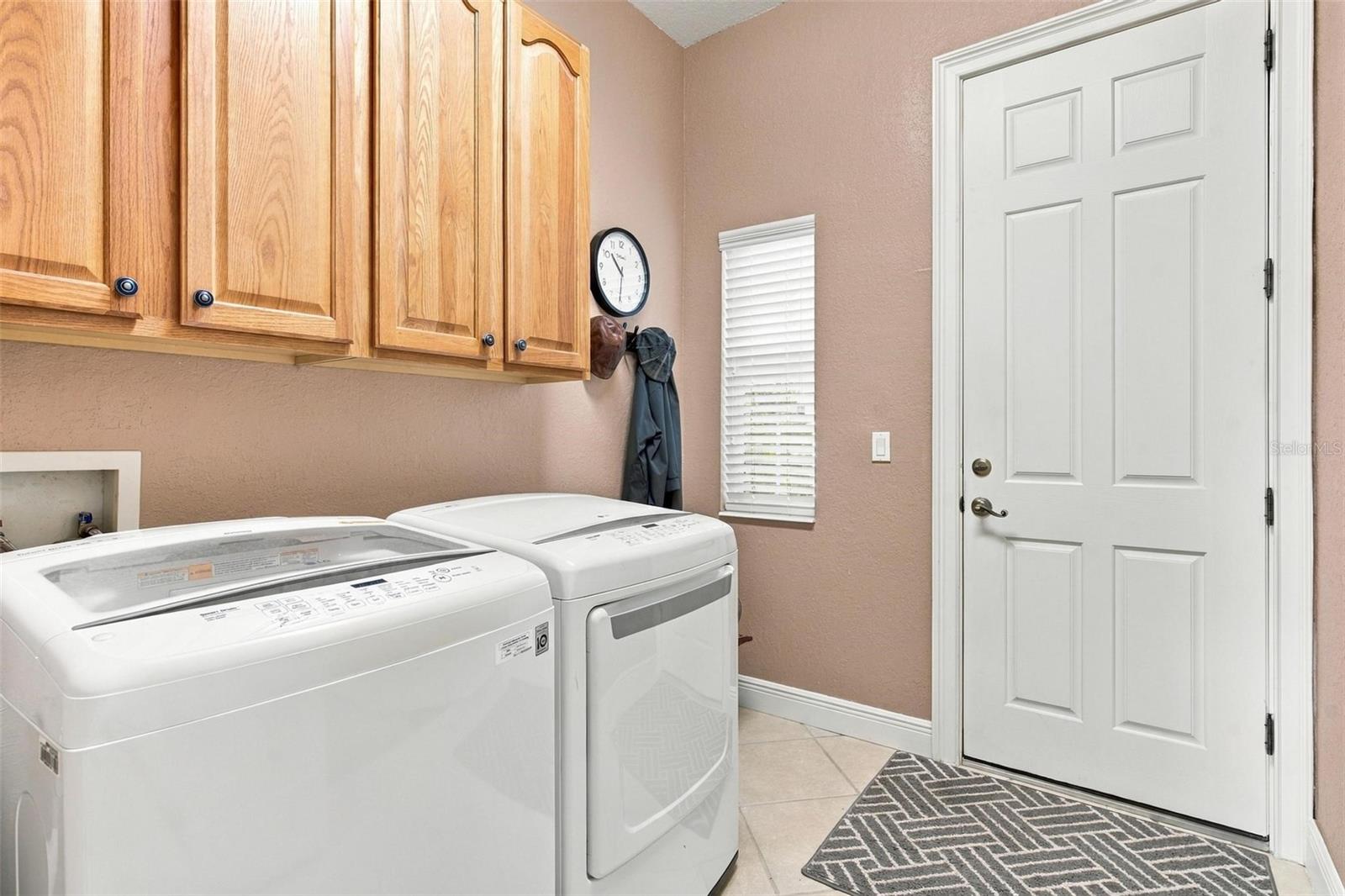 Inside laundry room.