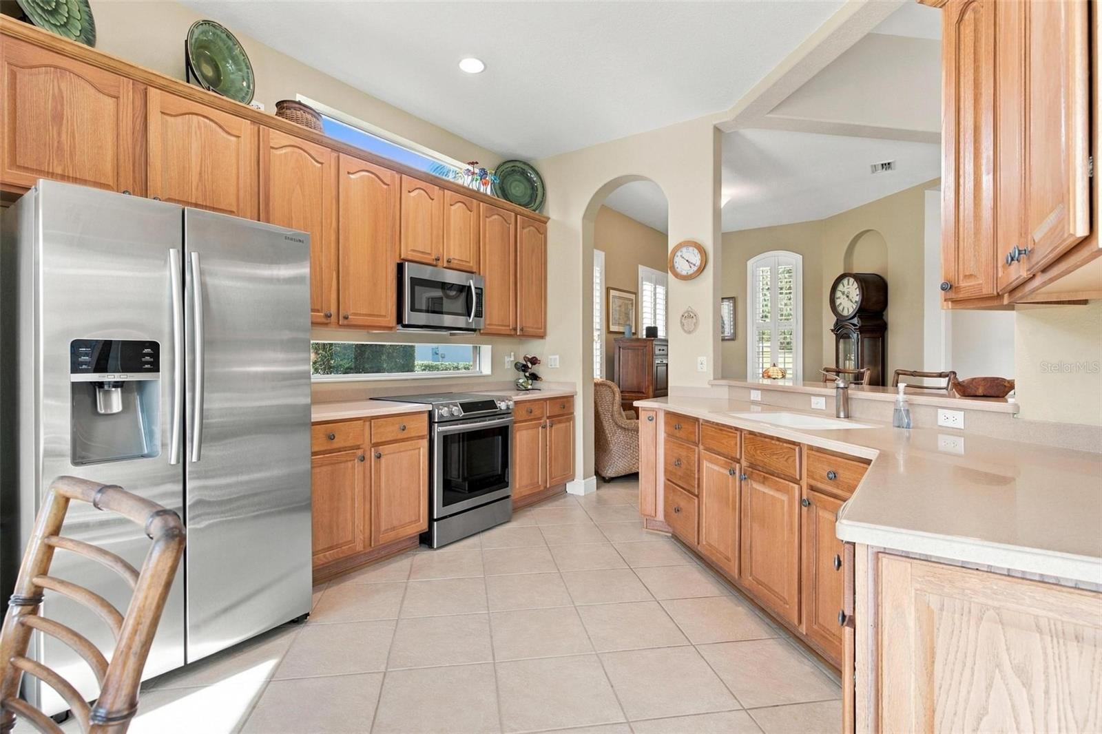 Kitchen full with upgraded appliances.