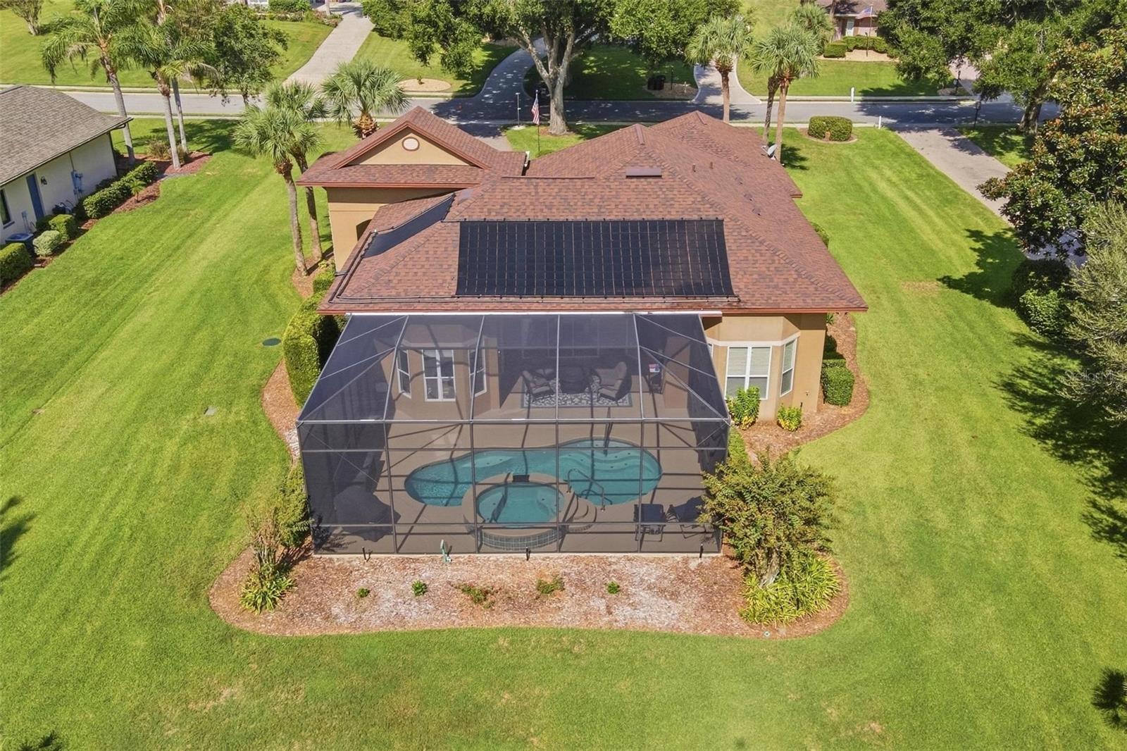 Ariel of back of home and pool area.
