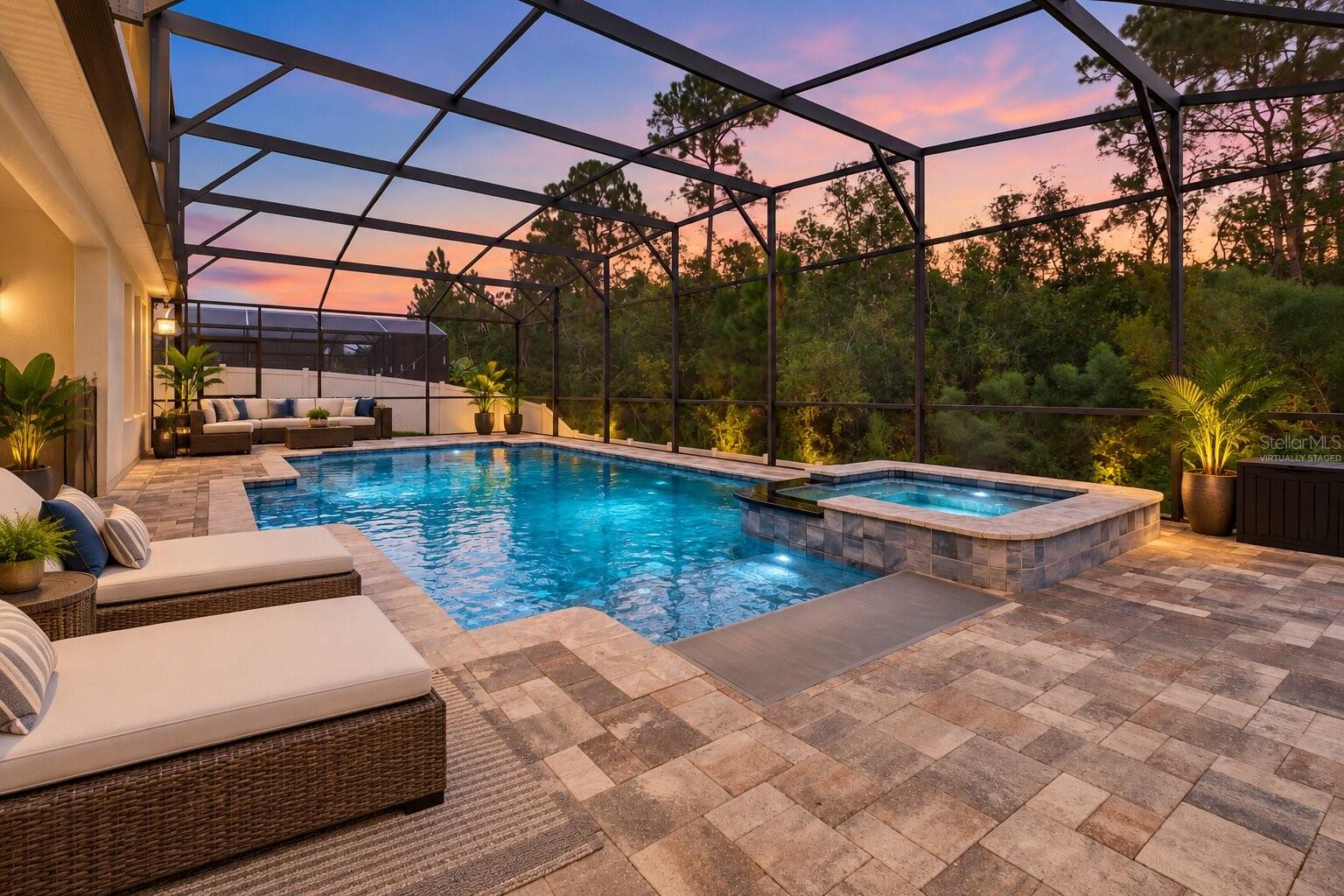Virtually Staged Pool Area