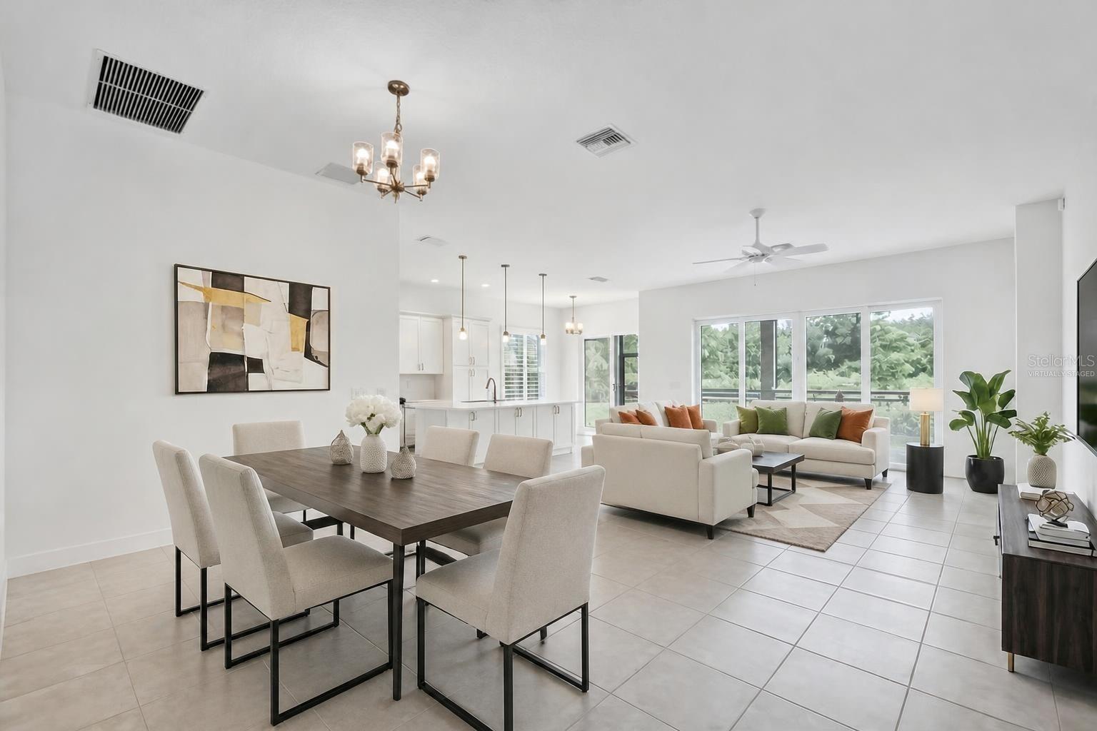 Living, Dining, Kitchen, and Dinette-Virtually Staged