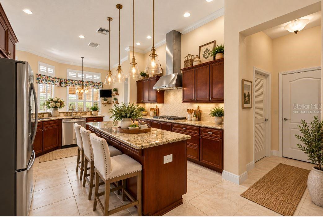 Virtually staged a gourmet kitchen.