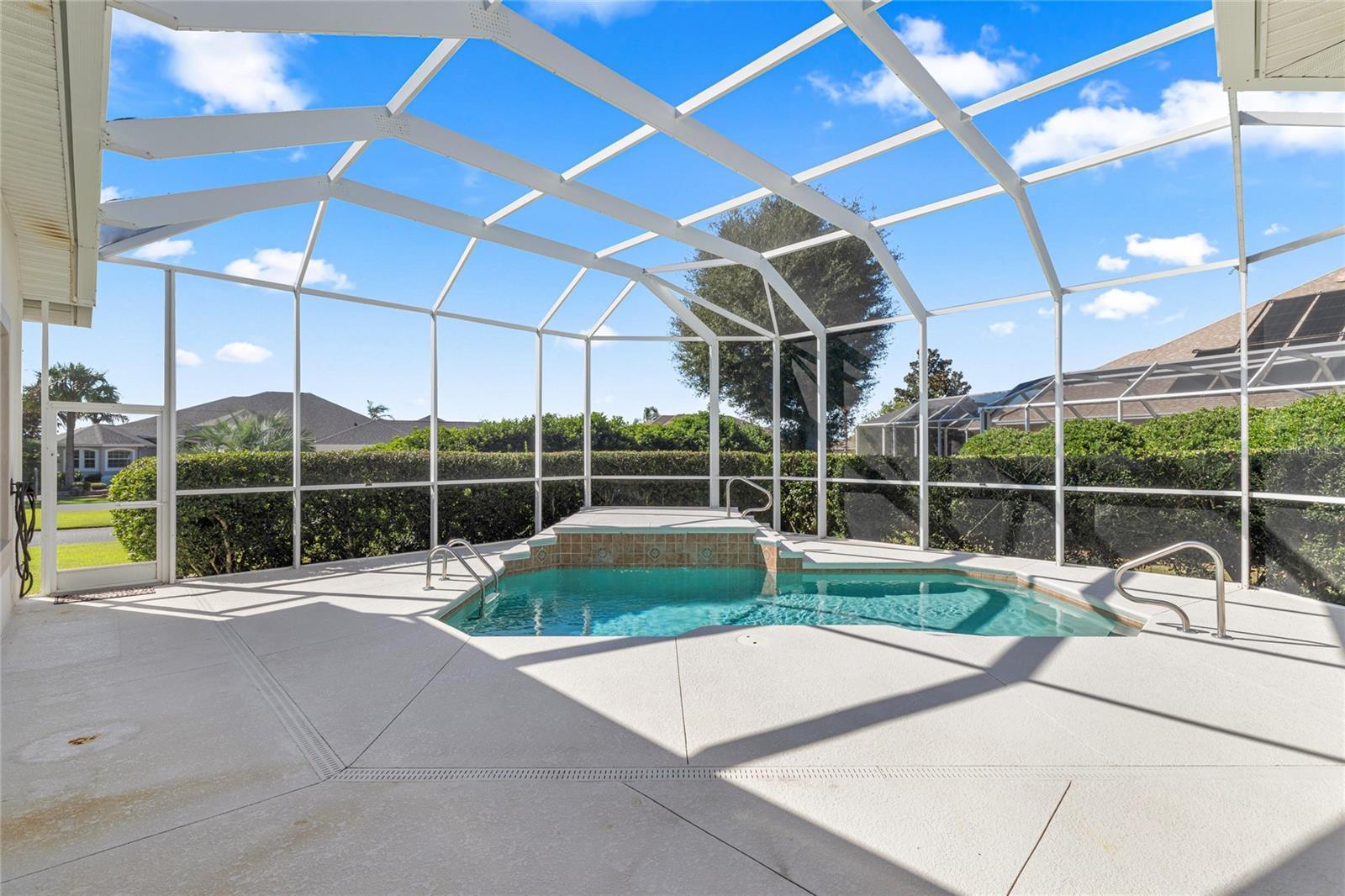 Salt water pool with Miona shore lake view.