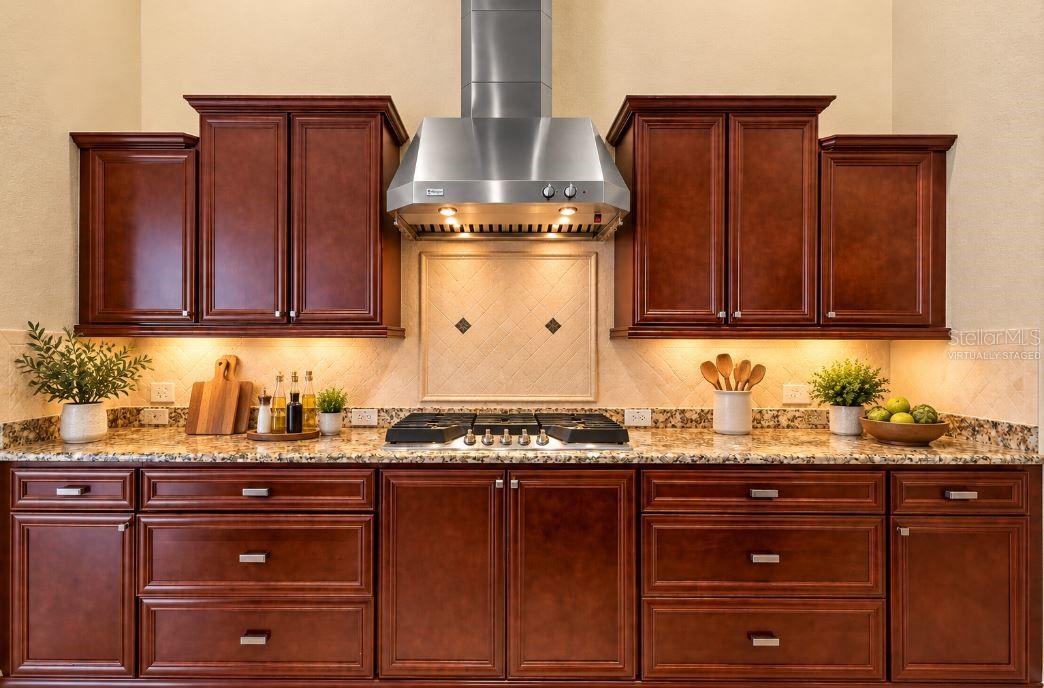 VIRTUALLY STAGED A GOURMET KITCHEN.