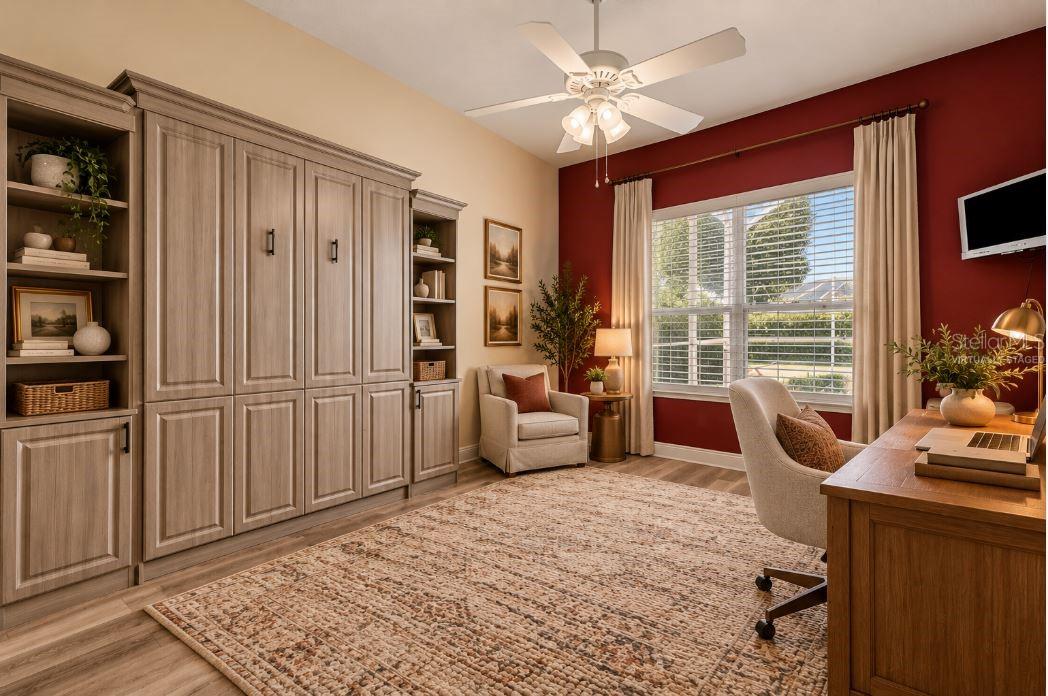 Virtually staged office/guest bedroom