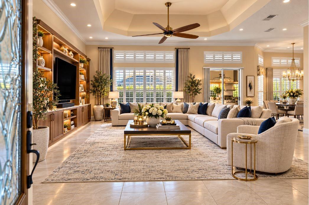 virtually staged foyer.