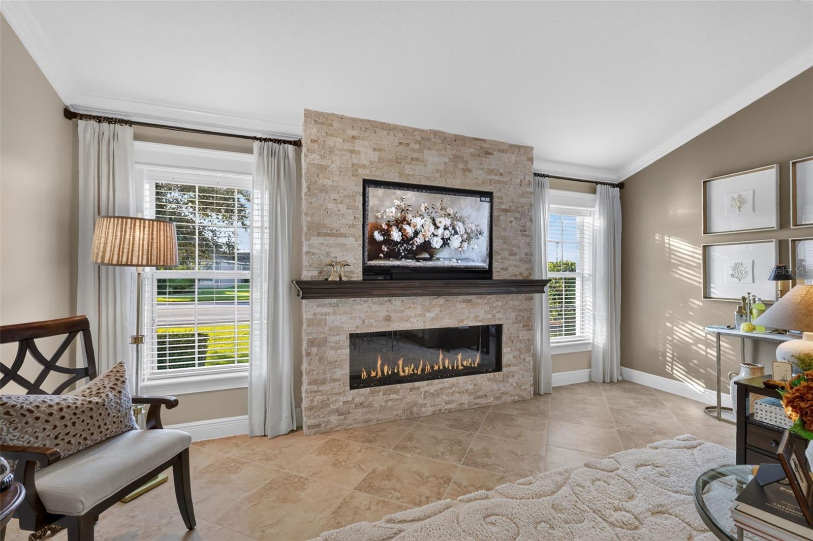 Living Room CUSTOM Stone Fireplace
