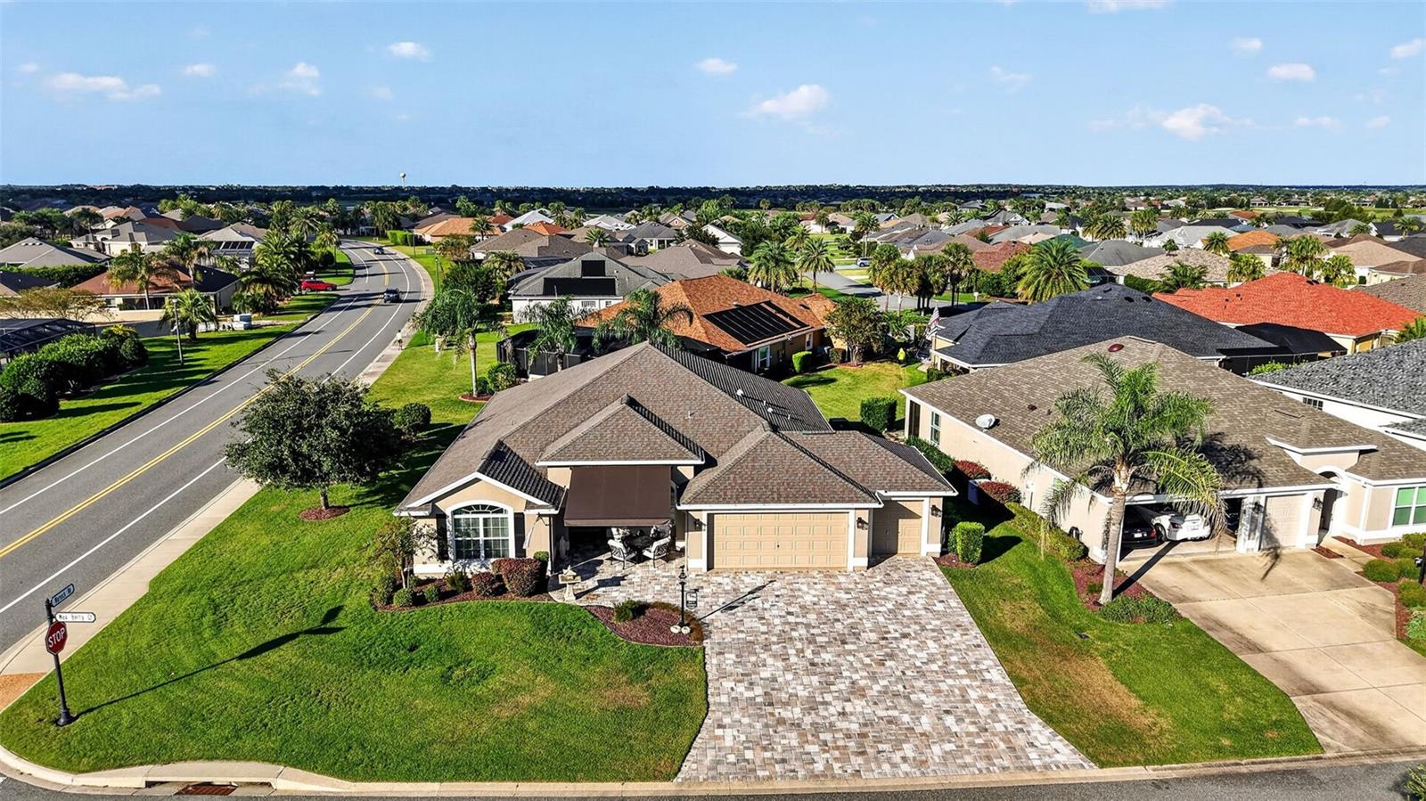 Aerial Front Elevation with Large Corner Lot