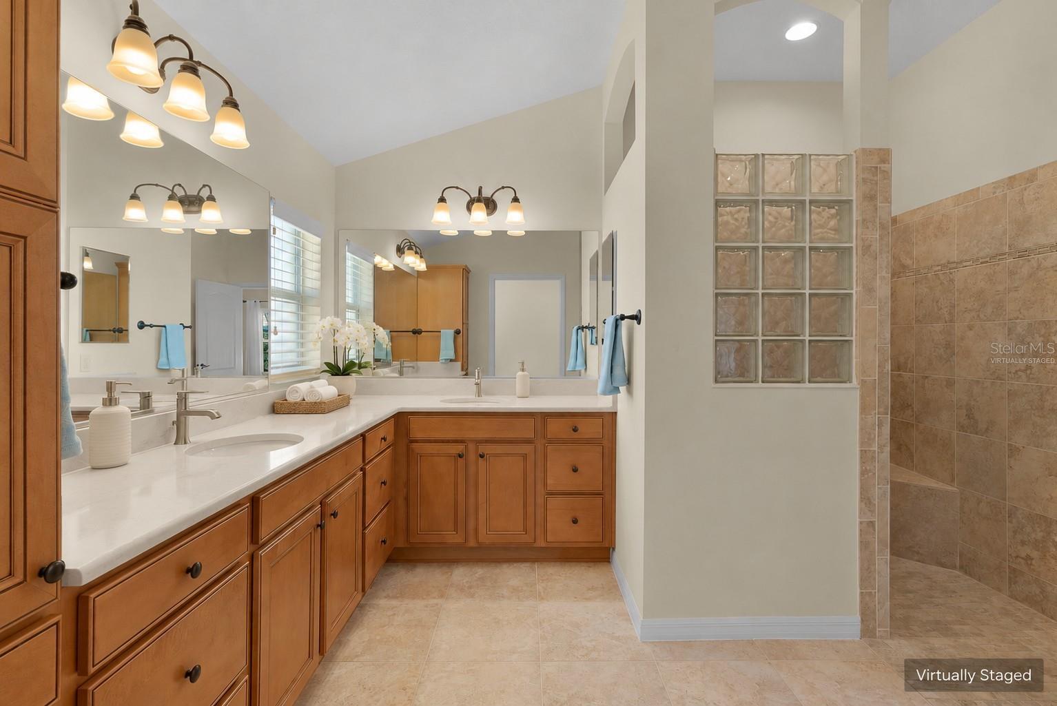 Counter top items are virtually staged
