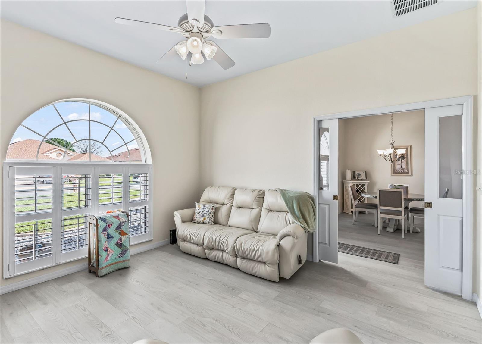 Family Room with Plantation Shutters