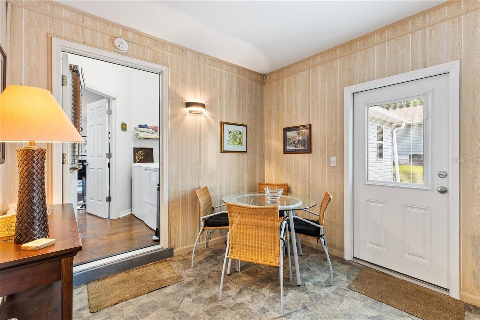 Florida Room looiking into Laundry Room and Kitchen (main house)