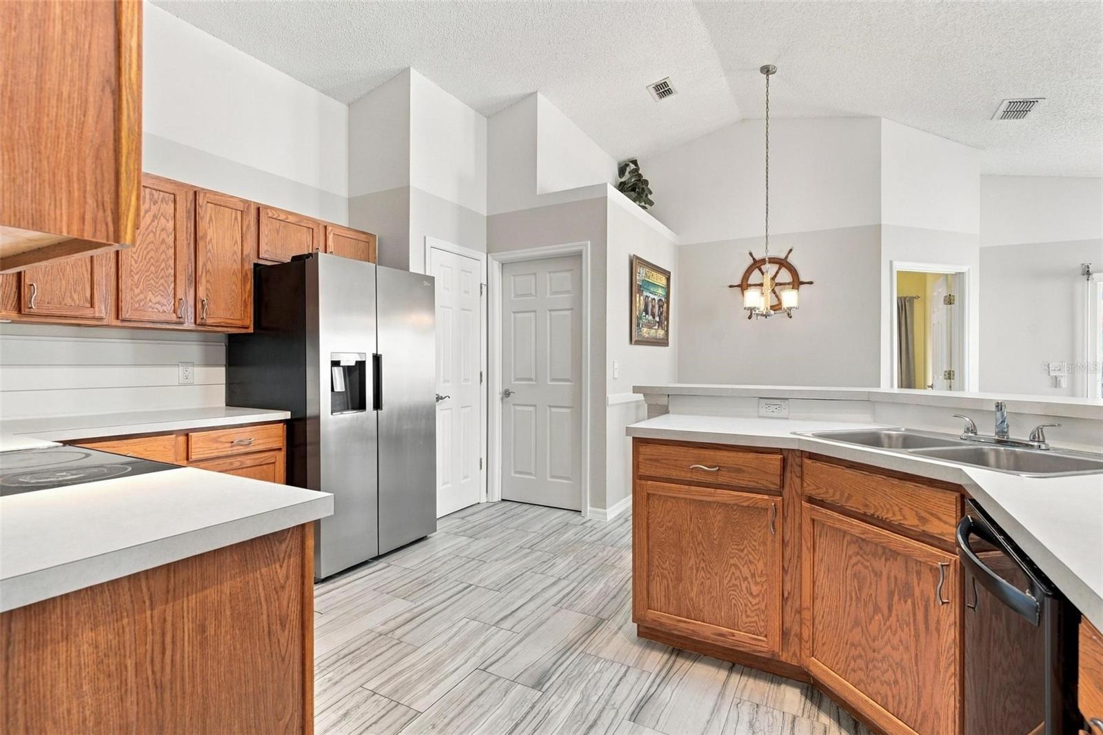 Kitchen with High Ceilings