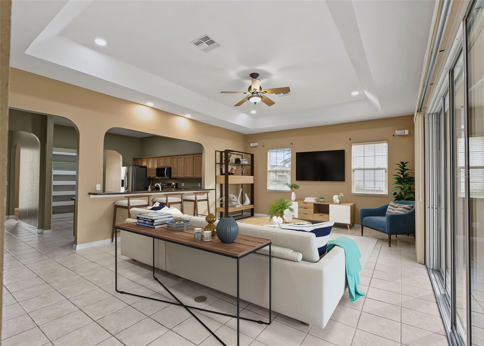 Virtually staged Great room