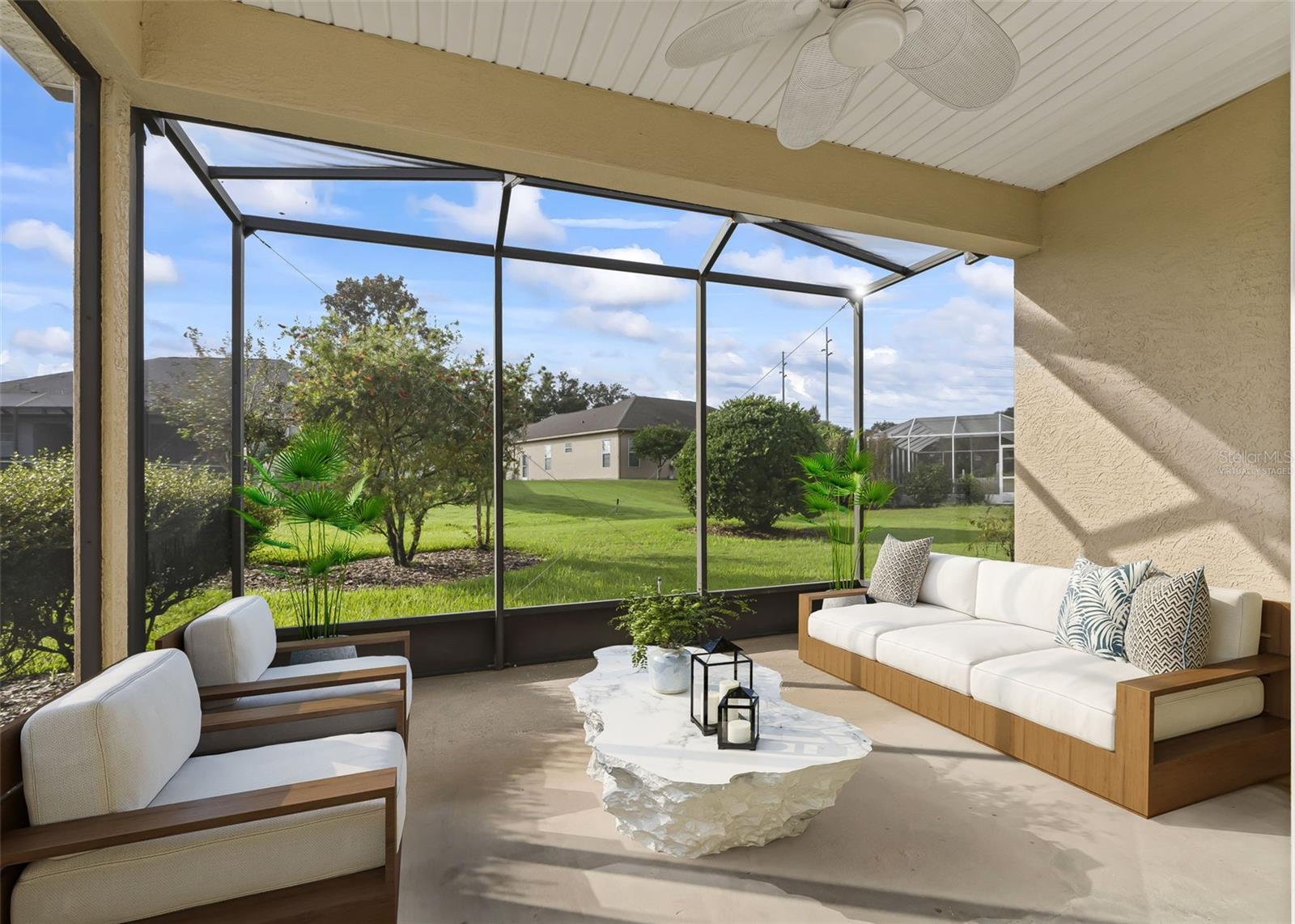 Virtually staged lanai