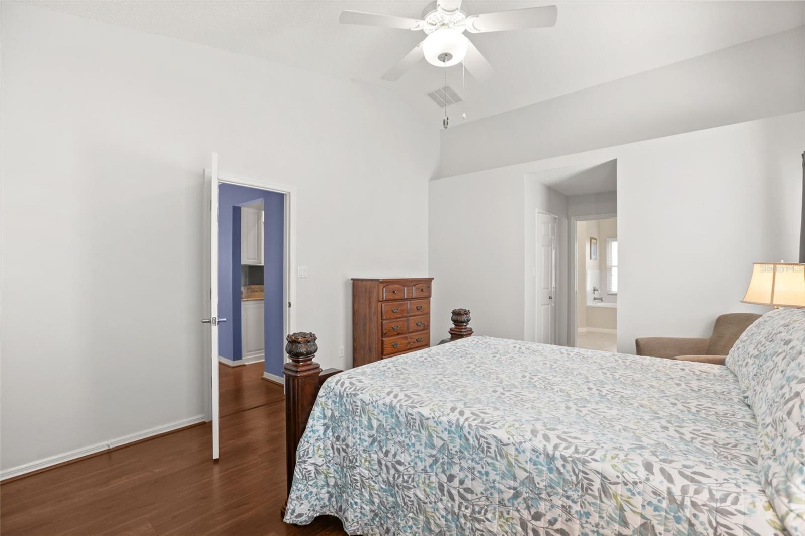 Primary with ensuite, his and hers walk in closets