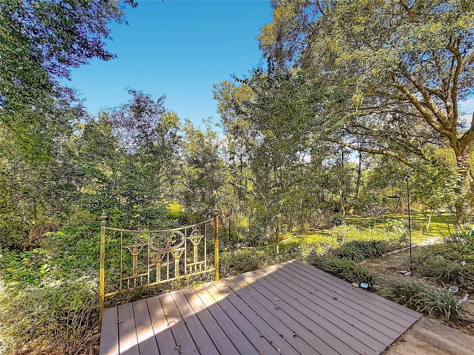 The deck is perfect for your morning coffee!