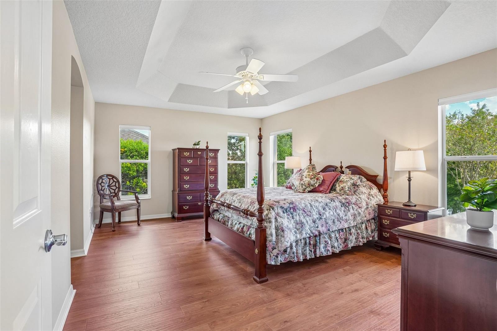 Primary Bedroom with Tray Ceiling