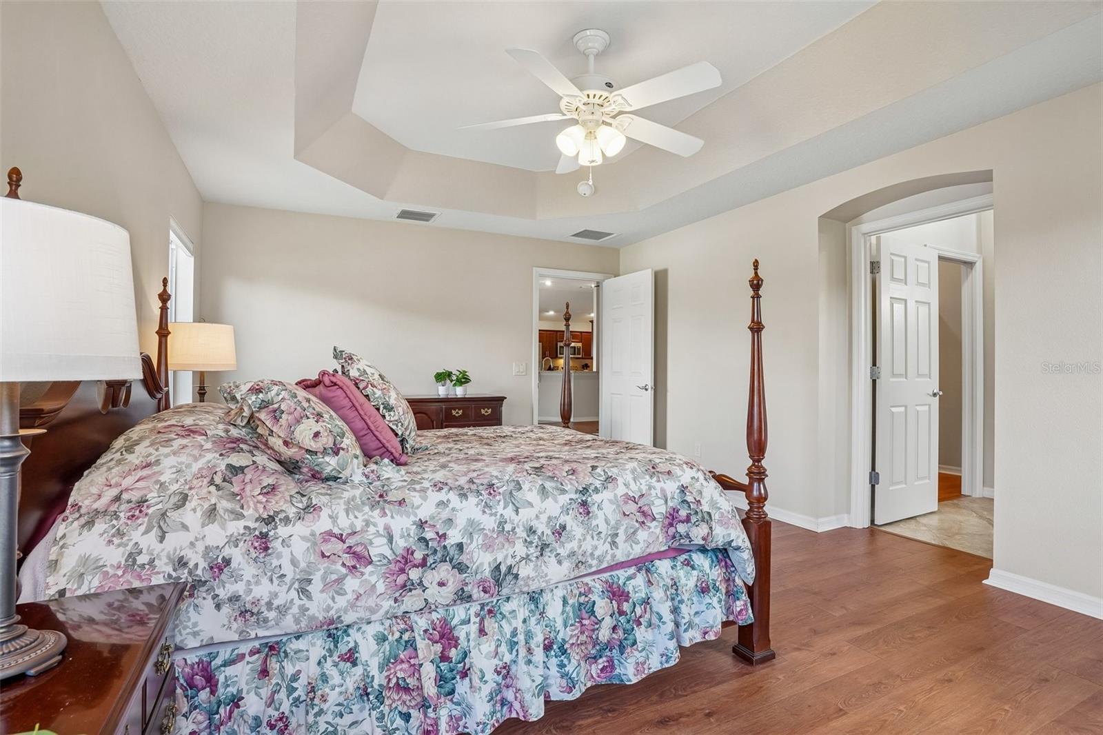 Primary Bedroom with Tray Ceiling