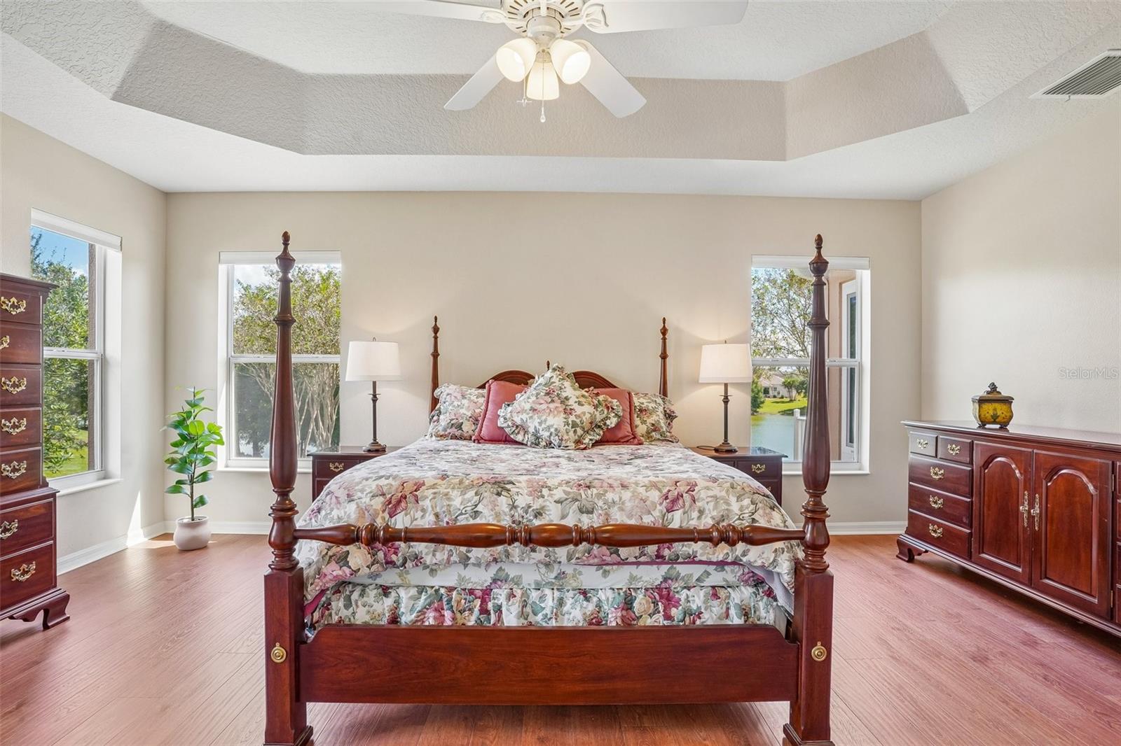 Primary Bedroom with Tray Ceiling